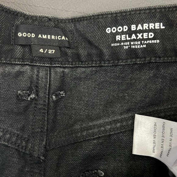 NWT Good American Good Barrel Jeans in Black size 4/27 - Picture 9 of 13